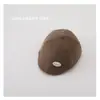 Gorro de bebé personalizado con etiqueta, boina de pana, gorra de visera para niños de otoño e invierno, gorra de bebé súper linda, comercio exterior