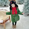 Abrigo de Invierno de Ejército del Noreste de Moda para Niños, Abrigo de Algodón Verde Militar para Niños, Chaqueta de Algodón de Invierno de Longitud Media con Forro de Felpa y Acolchado Grueso