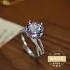 Anillo de Plata de Ley S925 Popular en Vivo con Piedra Preciosa de Color Natural Amatista Bolivia Anillo Simple de Lujo Ligero