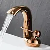 Torneira de pia de cascata criativa, cuba de embutir, quente e fria, armário de banheiro para vaso sanitário, torneira de cuba totalmente em cobre, doméstico