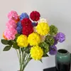 Flores Artificiales para Bodas: Crisantemo de Bola de 4 Cabezas, Rosa Copo de Nieve, Hibisco, Arreglo Floral para Salón de Bodas, Guía de Flores, Arreglo Floral, Hortensia