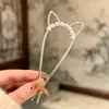 Grampo de Cabelo Vintage para Mulheres, Grampo de Cabelo Metálico de Alta Qualidade em Forma de U com Peônia, Grampo Sofisticado de Nicho, Acessório de Cabelo Estilo Antigo Venda por Atacado