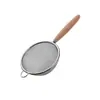 Mango de Madera Malla de Acero Inoxidable para Cocina Casera, Colador de Residuos de Jugo y Leche de Soya, Colador Pequeño Herramienta para Hornear