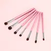 Set de 7 Brochas para Maquillaje de Ojos con Pelo de Caballo para Sombras de Ojos Ahumados, Empaque en Bolsa de PVC, Suministro Directo del Fabricante, Nuevo Producto Más Vendido