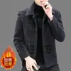 Venta Caliente Transfronteriza Moda Personalidad Estilo Letra Algodón Acolchado Engrosado Cómodo Chaqueta de Lana Piel de Visón Ropa de Abrigo para Hombre Gris