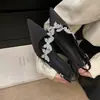 Elegantes Sandalias de Punta Cerrada con Pedrería para Mujer, Nuevo Modelo 2026, Tacón de Gato Delgado con Correa Trasera, Sandalias de Moda Versátiles