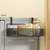Estante de Almacenamiento Lateral para Refrigerador Estante para Suministros de Cocina Estante Colgante de Pared Lateral Multicapa para Botellas de Especias Película Adhesiva Sin Perforaciones