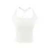 Top de Tirantes Americano Picante para Mujer con Almohadillas de Sujetador Incorporadas, Top Deportivo Ajustado sin Espalda