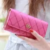Billetera larga para mujer, nueva, con hebilla, rombos, gran capacidad, corona, bordada, para teléfono móvil, venta al por mayor para mujeres