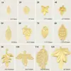Peças Florais Banhadas a Cobre Ouro Real 18K diy Pétalas Joias Metálicas Artesanais Joias Vazadas Vintage Peças Florais Pingente de Cabelo