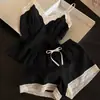 Conjunto de pijama de camisola con ribete de encaje en V de deseo puro estilo francés para mujer, conjunto de ropa de estar ajustado de algodón nube de verano
