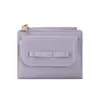Nueva Cartera Corta de Color Puro Estilo Coreano para Mujer Simple de Cuero PU con Múltiples Ranuras para Tarjetas Portatarjetas Mini Cartera con Cremallera para Monedas