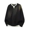 Fábrica de Origem de Comércio Exterior Suéter de Malha Falso de Duas Peças Moda Masculina Tendência Camada Base Suéter Quente Estiloso para Adolescentes