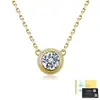 Collar de Plata de Ley S925 con Moissanita Estilo Burbuja para Mujer, Collar Sencillo Estilo Ins de Nicho, Joyería de Plata Versátil y de Alta Gama al por Mayor