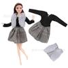 Ropa de Moda y Faldas para Muñeca Barbie de 30cm 11 pulgadas Set de Ropa de Abrigo de Felpa de Lana de 3 Piezas