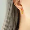 Brincos Geométricos de Design de Nicho Exquisitos e Elegantes Aço Titânio Banhado a Ouro Zircônia Moda Brincos Estilo Celebridade da Internet Europeia e Americana
