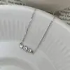 Pulsera de Plata de Ley S925 de Tres Piedras para Mujer, Estilo Japonés, Lujo Ligero, Diseño de Nicho Vintage de Alta Gama, Popular en Xiaohongshu