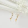Pendientes de aguja de plata S925 con apertura geométrica simple en forma de U y colgantes para mujer, accesorios de bricolaje, material semiacabado.