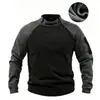 Suéter para hombre de punto cruzado europeo y americano, otoño e invierno, cálido, holgado, color liso, para exteriores, cálido, transpirable, táctico, ropa para hombre