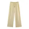 Ropa europea y americana para mujer transfronteriza, popular en AliExpress, top casual de rayas con cordón + pantalones rectos de rayas con cordón