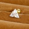3MM-8MM circonita triangular estilo coreano barra fina rosca acero inoxidable bola retorcida clavo para hueso de oreja piercing aretes accesorios para oreja