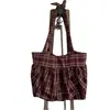 Bolsa de Ombro Sub-Fofa Estilo Ins Coreano Bolsa Carteiro Retrô de Grande Capacidade Bolsa Tote Bolsa para Roupas de Aula de Trabalho de Estudante para Mulheres