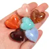 Cuentas acrílicas en forma de corazón con agujeros horizontales, cuentas sueltas de imitación de jade de dos tonos en forma de corazón, materiales para pulseras hechas a mano DIY, accesorios para ensartar, joyería