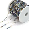 Corrente Espaçadora de Cristal Colorido em Aço Inoxidável Corrente Fina com Contas Semi-Acabada Acessórios para Joias de Colar Pulseira DIY Atacado