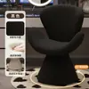 Banqueta de maquiagem estilo creme, banqueta de toucador popular online, cadeira para penteadeira de quarto de casa, cadeira criativa em formato de concha giratória de designer