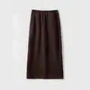 Falda de Lana de Oveja y Acetato para Mujer, Cintura Elástica, Corte Recto, Versátil, Falda de Lana Adelgazante