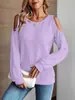 2025 Europeos y Americanos Transfronterizos Amazon Temu Otoño e Invierno Nuevas Blusas Holgadas Descubiertas de Hombro Camisetas Casuales de Manga Larga para Mujer