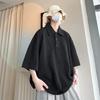 Camiseta caqui Heavy Waffles para hombre, polo de hombre británico yuppie de alta gama, manga corta, verano, siete mangas