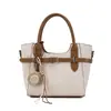 Bolso tote de alta gama vintage de bloques de color de nicho para mujer, nuevo modelo 2026, bolso tipo cubo simple y versátil, bolso de hombro, moderno