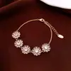 Pulseira com Pingente Redondo de Zircônia Super Brilhante Estilo Francês, Pulseira Exquisita de Luxo Leve de Alta Qualidade, Joia Feminina Fashion e Versátil
