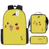 Mochila de desenho animado transfronteiriça bolso monstro do tesouro elfo do sonho bebê mochila conjunto de três peças para alunos do ensino fundamental e médio