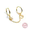 Prata Esterlina S925 Corrente Única Mix and Match Brincos Estrela Lua de Uso Duplo Brincos Transfronteiriços Mais Vendidos Brincos de Vento Frio