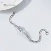 Nalan Pulsera de Cadena con Hebilla de Herradura Tachonada de Diamantes Estilo Coreano Tendencia Exquisita Gama Alta de Plata S925 para Uso Diario S8853