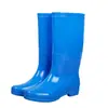 Botas de chuva cano alto, botas de chuva compridas femininas, botas aquáticas, sapatos aquáticos, estilo coreano, forradas com lã, antiderrapantes, impermeáveis, com cobertura de borracha para os pés, quentes.