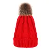 Gorro de Punto Retorcido Europeo y Americano Transfronterizo Bola de Pelo Gorro de Lana Tejido sin Pompón Gorro Cálido Traje para Adultos Padres e Hijos Gorro