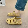 Sandálias Fechadas de Verão 2026 Novas Birkenstock Femininas com Furos em Pele de Porco Sapatos de Cesta Confortáveis para os Pés Sapatos com Furos para Meninas Sandálias Romanas