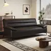 Gato arañando sofá cama de cuero de doble propósito simple moderno sala de estar de apartamento pequeño alquiler oficina sofá plegable