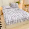 Pelúcia de Coelho Classe A Lençol de Baixo com Elástico de Peça Única Colcha de Veludo de Leite Espessa Protetor de Colchão Simmons Roupa de Cama
