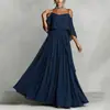 Moda Femenina Nueva Otoño 2026 Estilo Socialité de Lujo Ligero Transfronterizo Vestido Largo de Tirantes Color Sólido Vestido Elegante Plisado