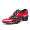 Zapatos de Cuero para Hombre de Moda Comercio Exterior de Tacón Alto de 7 cm Talla Grande Puntiagudos con Aumento de Altura de 7 cm Estilo Británico Zapatos Pequeños de Cuero