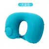 Almohada de viaje inflable en forma de U, almohada portátil tipo presión para soporte del cuello para dormir en aviones, trenes y coches