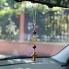 Colgante de Ángel con Piedra Natural en Forma de Cruz Nueva Europeo y Americano Adorno Colgante para Coche Colgante de Espejo Retrovisor Decoración de Coche con un Toque de Alta Gama