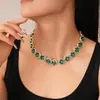 Traje de collar y pendientes de diamante ovalado europeo y americano exagerado luz de lujo alta gama cadena de clavícula nicho moda joyería al por mayor
