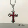 Europa e Estados Unidos transfronteiriço multi-color cruz colar personalidade cheio de diamante clavícula cadeia de rua hip hop moda casal colar atacado