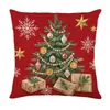 Funda de Cojín de Lino Navideña de Invierno con Estampados de Copos de Nieve, Muñeco de Nieve y Letras, Funda de Almohada Decorativa para Decoración Festiva de la Sala de Estar del Hogar