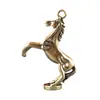 Chaveiro Pingente Atrai-Fortuna em Latão Signo Cavalo Tendência Nacional Presente Criativo Pequeno Presente Banhado a Ouro Atacado